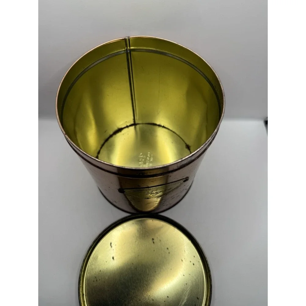 Copper Metal Cylinder Coffee Tea Sugar Flour Canister Set, With Lids, 4Piece MCM